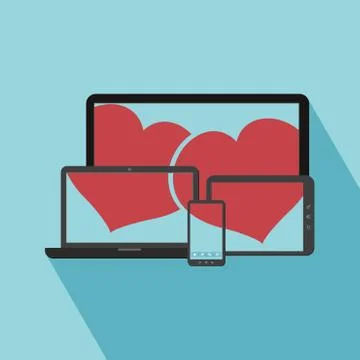 Love online Stock Illustration