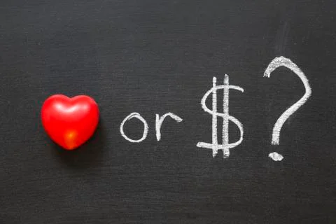 Love or dollars? Stock Photos