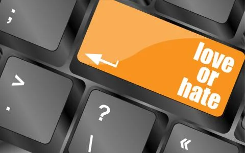 Love or hate relationships communication impressions ratings reviews computer 스톡 일러스트