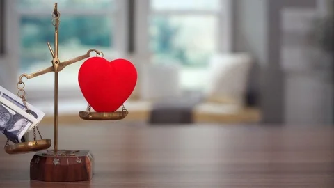 Love or modey 2. Red heart and dollar Stock Footage 96420552