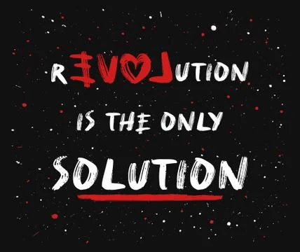Love or revolution is the main solution? Concept of resistance and new change Illustration