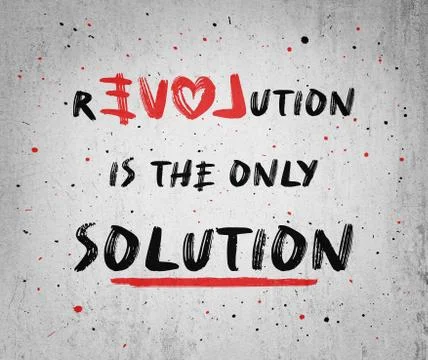 Love or revolution is the main solution? Concept of resistance and new change Stock Illustration