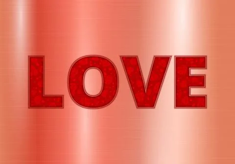 Love on an orange background Stock Illustration