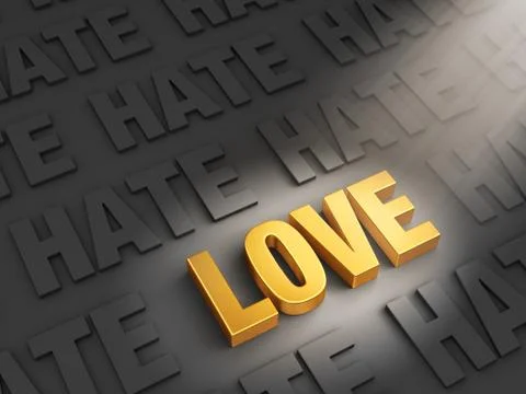Love outshines hate Stock Illustration