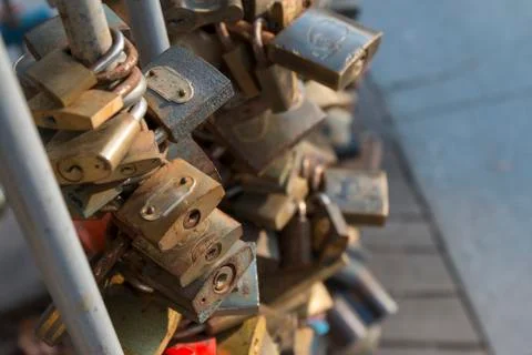 Love Padlock In Budapest Stock Photos