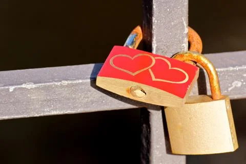 Love Padlocks at a Bridge Stock Photos