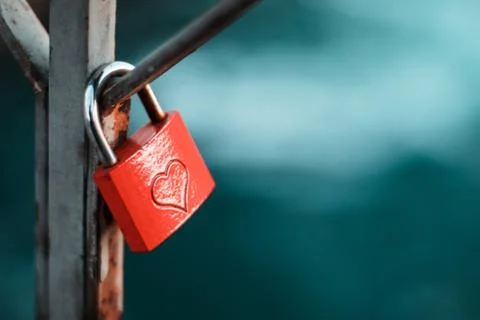 Love padlocks on a bridge Stock Photos