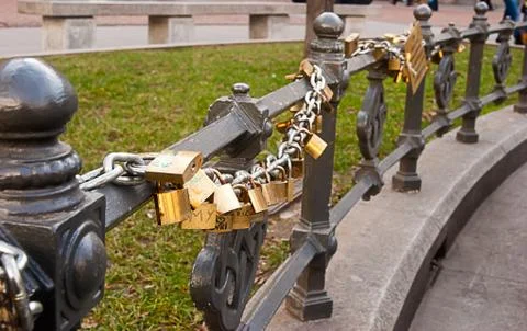 Love padlocks Stock Photos