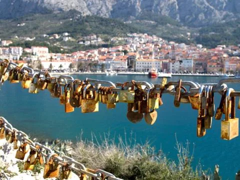 Love padlocks 스톡 사진
