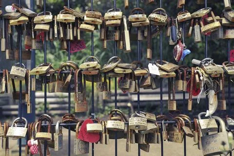 Love padlocks Stock Photos