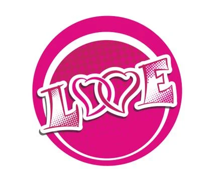 Love pair label vector Stock Illustration