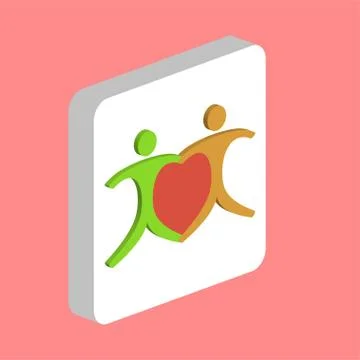 Love Pair together Simple vector icon. Illustration symbol design template fo Stock Illustration