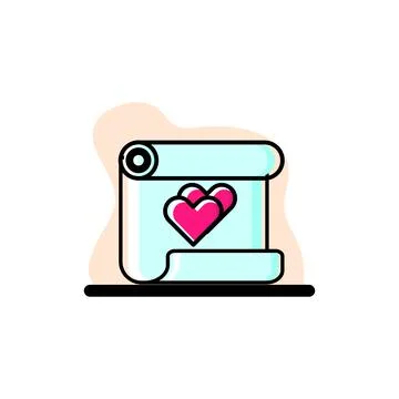Love Paper Scroll Conceptual Vector Illustration Design Icon Stock Illustration