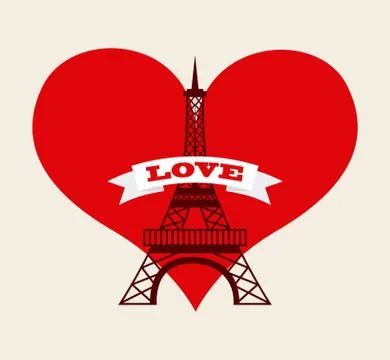 Love in paris design, vector illustration eps10 graphic Illustrazione stock