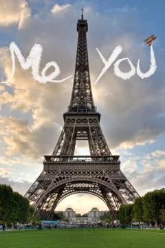 Love in Paris Eiffel Tower Illustrazione stock