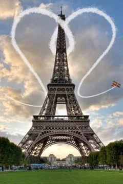 Love in Paris Eiffel Tower Stock Illustration