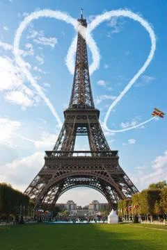 Love in Paris Eiffel Tower 스톡 일러스트