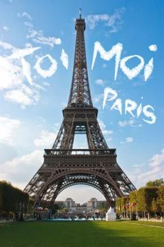 Love in Paris Eiffel Tower Illustrazione stock