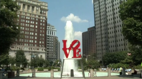 Love Park Philadelphia 2 Stock Footage