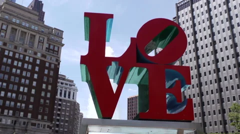 LOVE Park in Philadelphia Stock Footage