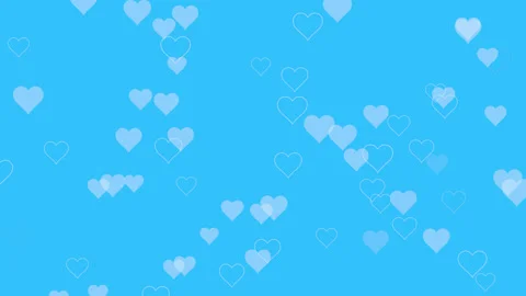 Love Particles Background in Cyan Stock Footage