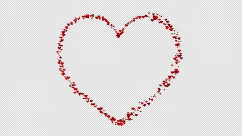 Love particles in heart shape elements overlays ,romantic  overlays with alpha Stock Footage 147717793