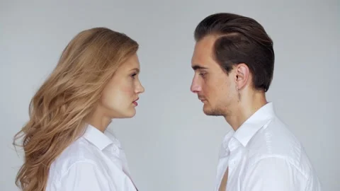Love, passion, relationship conception: young couple hugs and kisses Stock Footage 130354771
