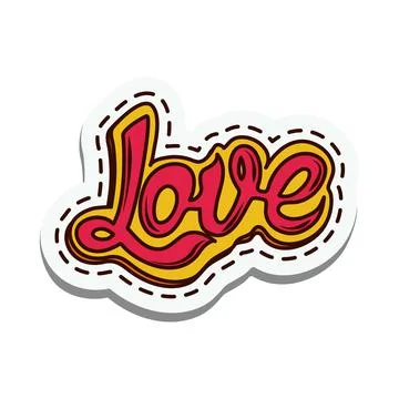 Love patch lettering Stock Illustration
