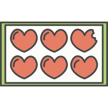 Love pattern with hearts vector icon Stock Illustration