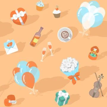 Love Pattern Stock Illustration