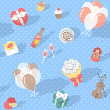 Love Pattern Polka Dot Illustrazione stock