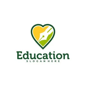 Love Pencil logo vector template, Creative Pencil design concepts illustrat.. Illustrazione stock