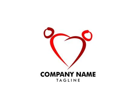 Love People Logo Template Design Vector Stock Illustration