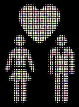 Love Persons Halftone Composition of Circles Illustrazione stock