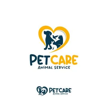 Love pet service logo vector template. Modern pet care logo design concept .. Illustration