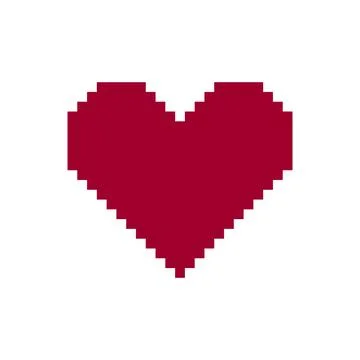 Love pixel art design. Logo. Template. Isolated on white background. Color icon Stock Illustration
