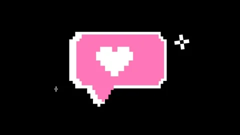 Love Pixel Art Icon with Bubble Message Animation Vidéo 337631737