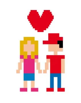 Love pixel design over white background vector illustration Stock Illustration