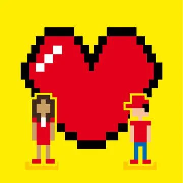 Love pixel design over white background vector illustration Ilustração Stock