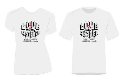 Love poetry reader, vector. Couple t shirt design Stock Illustration