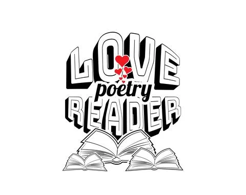 Love poetry reader, vector. Wording design isolated on white background Stock Illustration