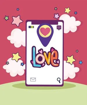 Love pointer on screen Stock Illustration