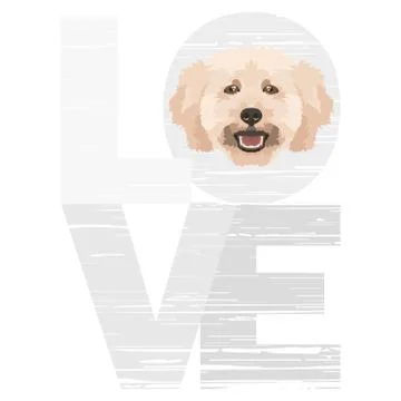Love Poodle. Stock Illustration