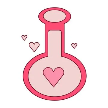Love potion in a bottle. Alchemy elements Stock Illustration