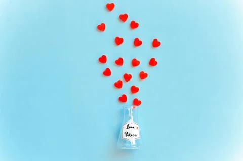 Love potion bottle, concept for dating, romance and valentine's day Stock Photos