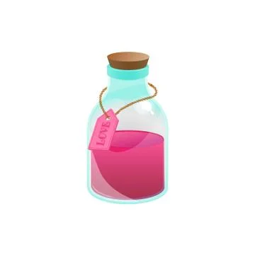 Love potion in cartoon style. Vector illustration. Stock Illustration