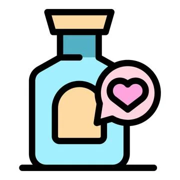 Love potion in a glass bottle expressing affection Ilustração Stock