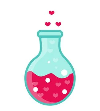Love Potion icon, flat design. Isolated on white background. Vector illustr.. Illustrazione stock