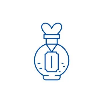 Love potion line icon concept. Love potion flat vector symbol, sign, outline Illustrazione stock