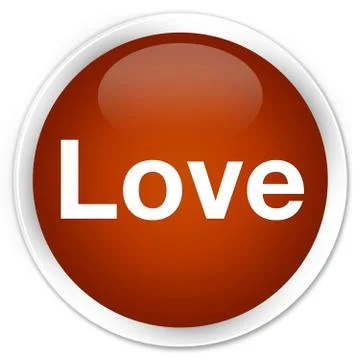 Love premium brown round button Stock Illustration